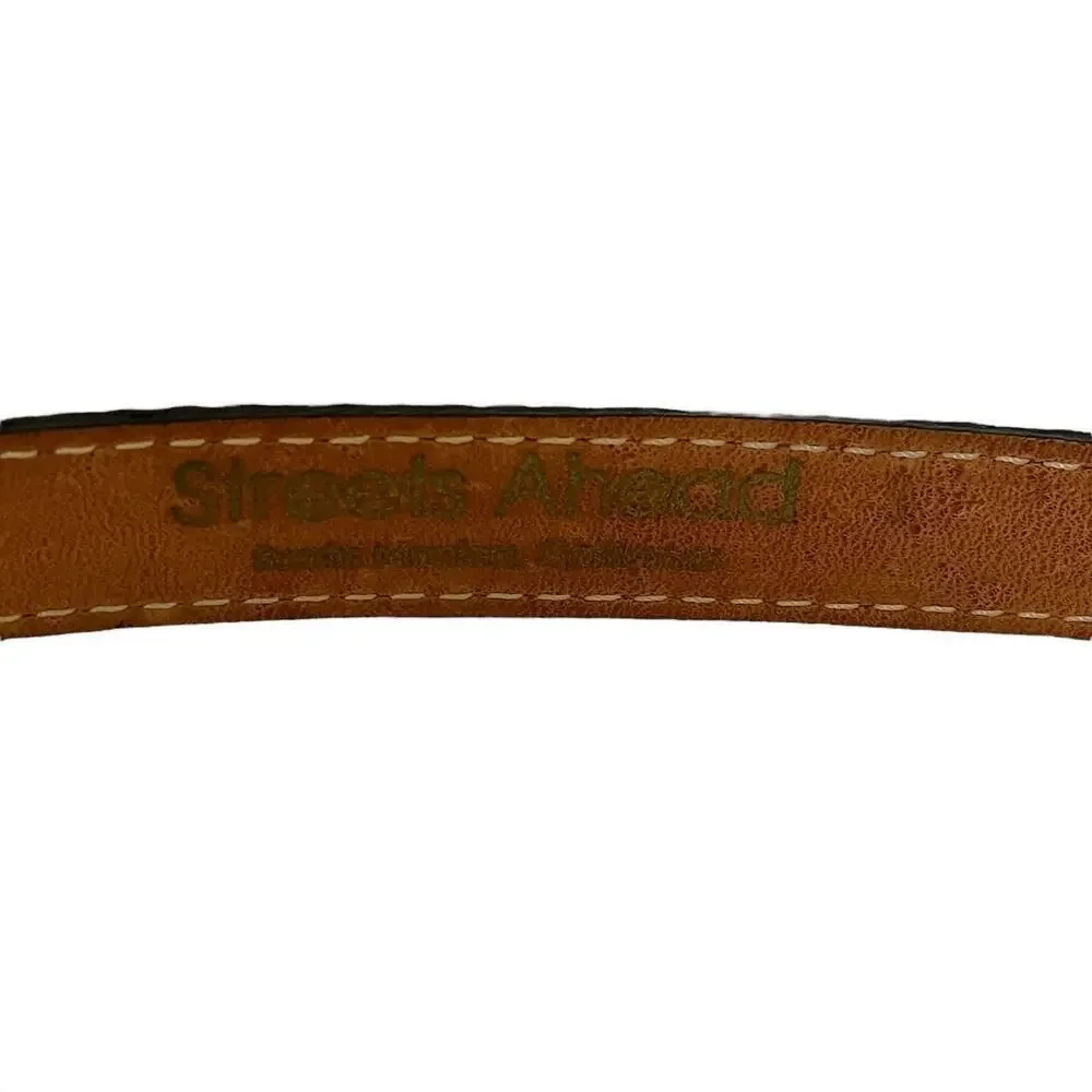 Streets Ahead Green Snake Embossed Leather Long Flap Belt Size S
